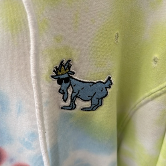 GOAT USA “TIE-DYE” “Distressed” Hooded SWEATSHIRT XSMALL “SOLD OUT” on GOATUSA - Picture 3 of 7